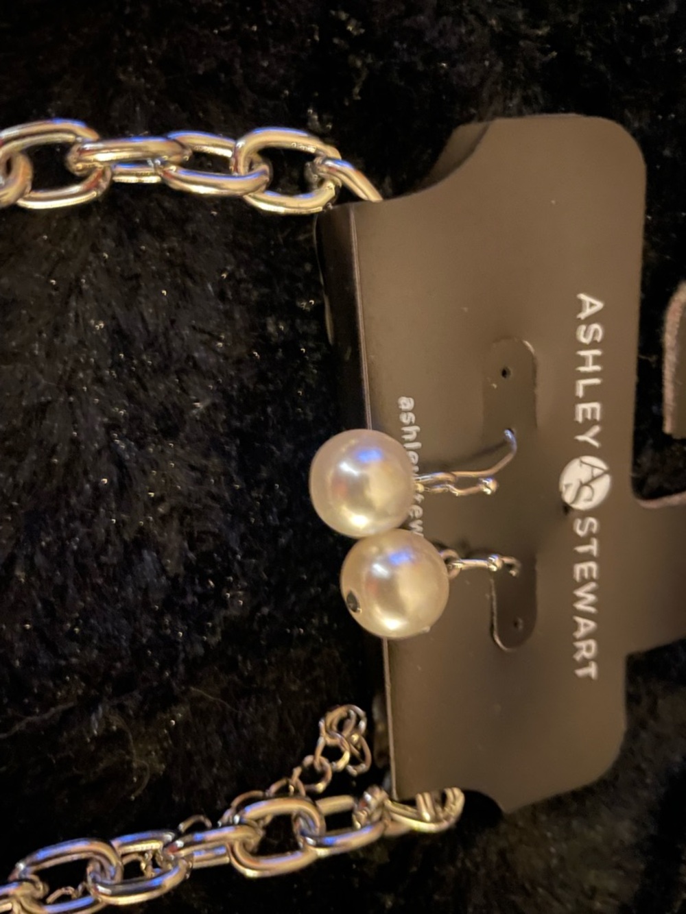 Ashley Stewart Silver-Tone Ivory Pearl Multi-Strand Necklace with Matching Studs - Picture 5 of 7